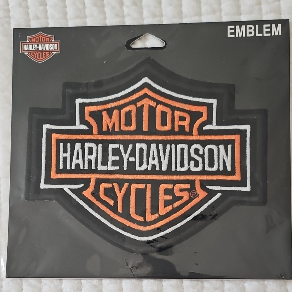 Harley-Davidson Black and Orange Logo Patch